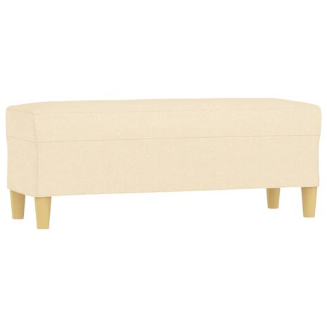 Bankje 100x35x41 cm stof crèmekleurig 2