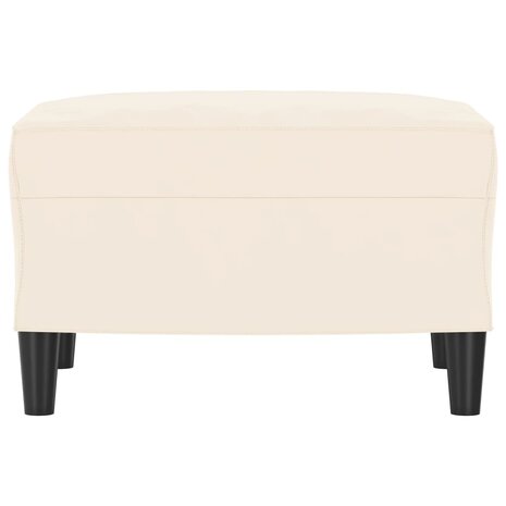Bankje 70x35x41 cm fluweel crèmekleurig 3