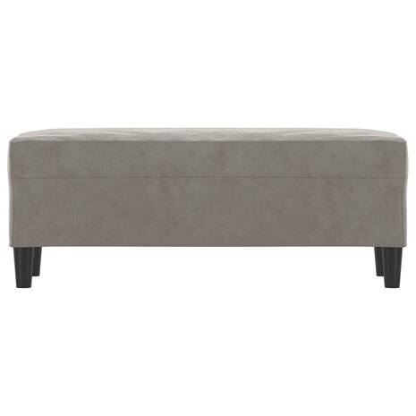 Bankje 100x35x41 cm fluweel lichtgrijs 3