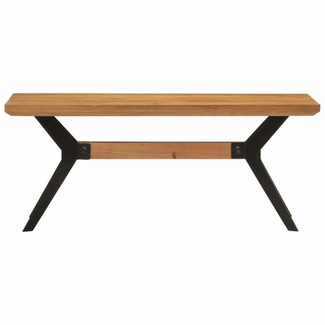 Eetkamerbank 110x40x46 cm massief acaciahout en staal 2