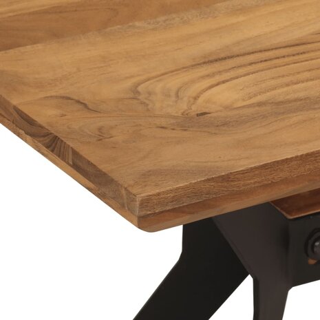 Eetkamerbank 110x40x46 cm massief acaciahout en staal 5