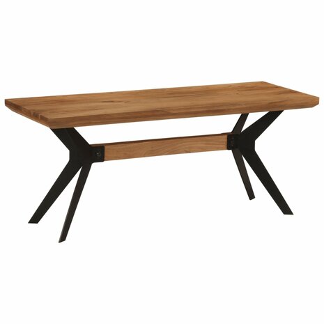 Eetkamerbank 110x40x46 cm massief acaciahout en staal 8