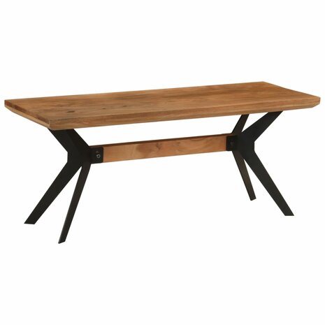 Eetkamerbank 110x40x46 cm massief acaciahout en staal 9