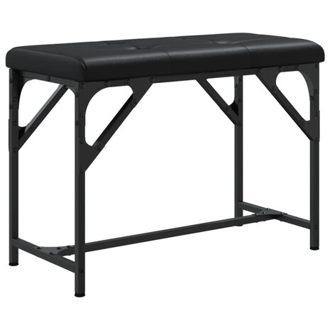 Eetkamerbank 62x32x45 cm staal en kunstleer zwart 2