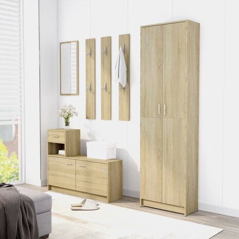 Gangkast 55x25x189 cm bewerkt hout sonoma eikenkleurig 3