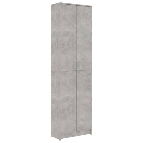 Gangkast 55x25x189 cm bewerkt hout betongrijs 2