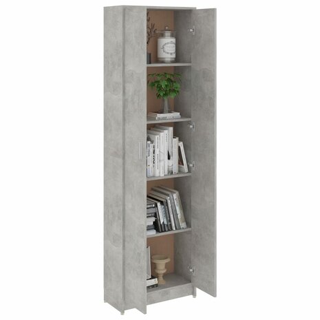 Gangkast 55x25x189 cm bewerkt hout betongrijs 5