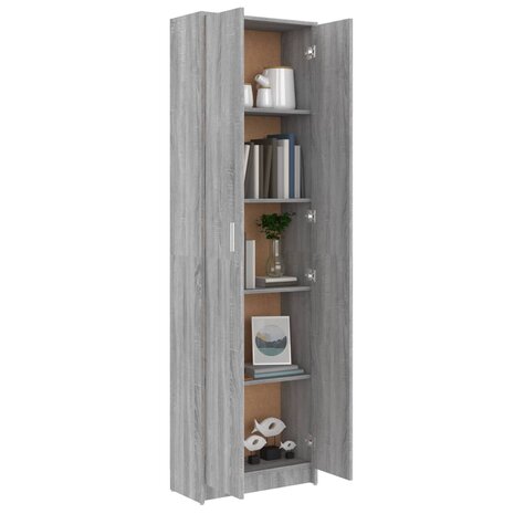 Gangkast 55x25x189 cm bewerkt hout grijs sonoma eikenkleurig 5