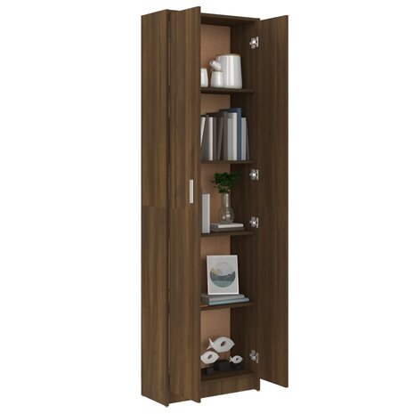 Gangkast 55x25x189 cm bewerkt hout bruin eikenkleur 5