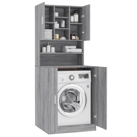 Wasmachinekast bewekrt hout grijs sonoma eikenkleurig 4