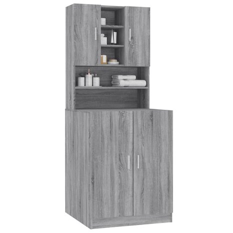 Wasmachinekast bewekrt hout grijs sonoma eikenkleurig 5