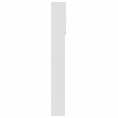 Wasmachinekast 64x25,5x190 cm bewerkt hout wit 7