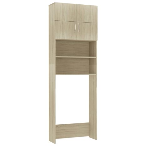Wasmachinekast 64x25,5x190 cm bewerkt hout sonoma eikenkleurig 2