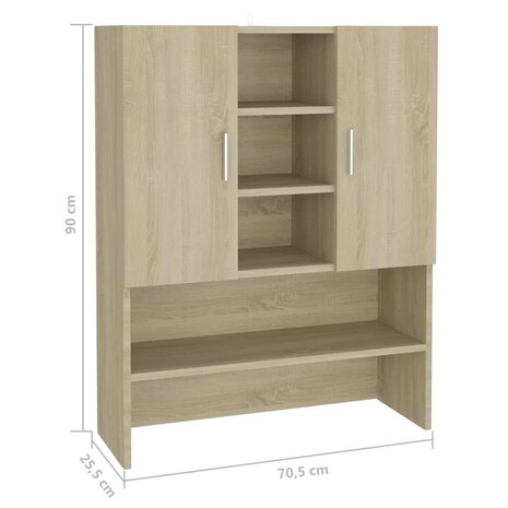 Wasmachinekast 70,5x25,5x90 cm sonoma eikenkleurig 8