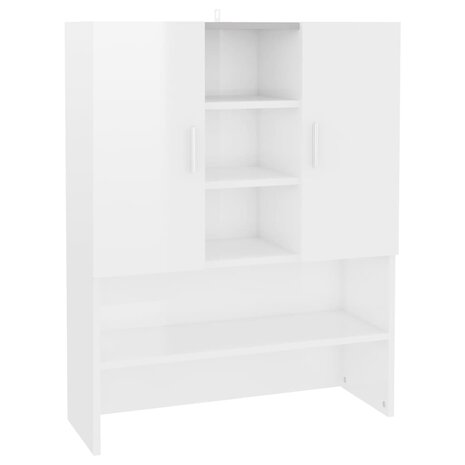Wasmachinekast 70,5x25,5x90 cm hoogglans wit 2