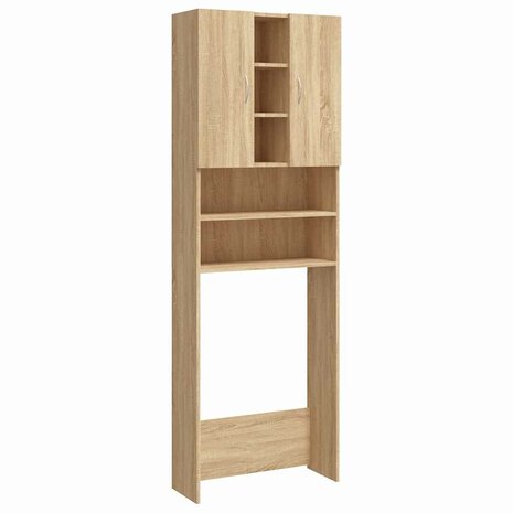 Wasmachinekast 64x25,5x190 cm sonoma eikenkleurig 2