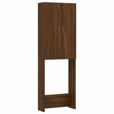 Wasmachinekast 64x25,5x190 cm bruin eikenkleur 2