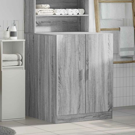 Wasmachinekast 71x71,5x91,5 cm grijs sonoma eikenkleurig 3