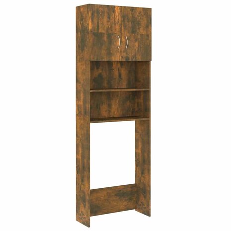 Wasmachinekast 64x25,5x190 cm gerookt eikenkleurig 2