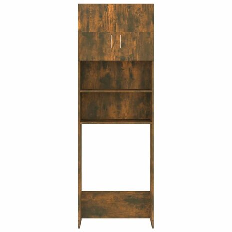 Wasmachinekast 64x25,5x190 cm gerookt eikenkleurig 3