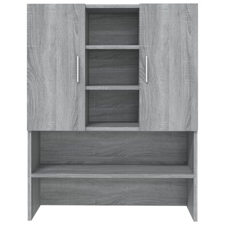 Wasmachinekast 70,5x25,5x90 cm grijs sonoma eikenkleurig 6