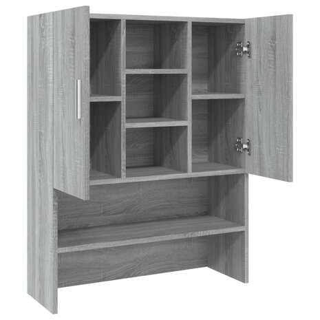 Wasmachinekast 70,5x25,5x90 cm grijs sonoma eikenkleurig 7