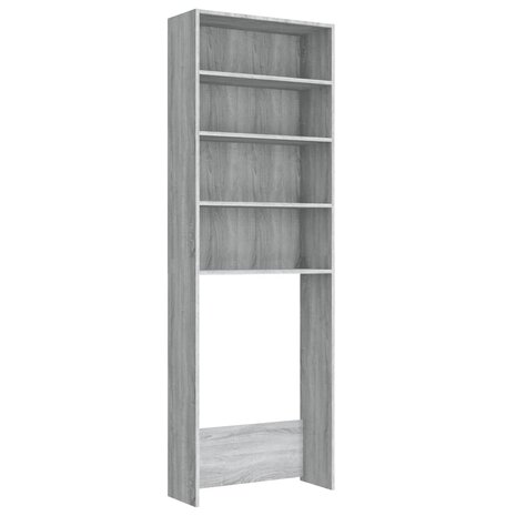 Wasmachinekast 64x24x190 cm grijs sonoma eikenkleurig 2