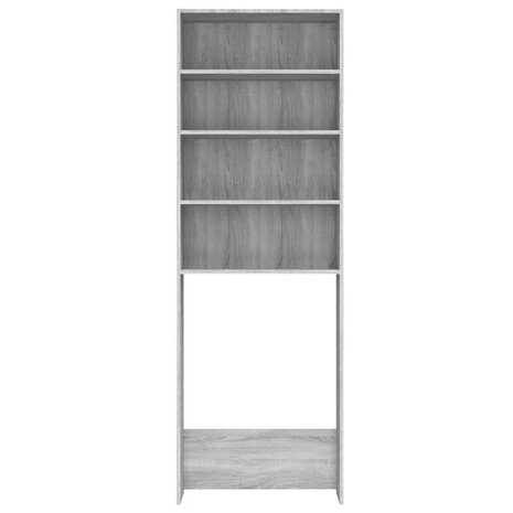 Wasmachinekast 64x24x190 cm grijs sonoma eikenkleurig 6
