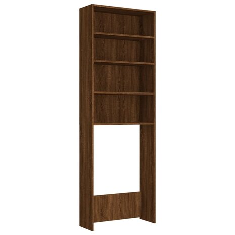 Wasmachinekast 64x24x190 cm bruin eikenkleur 2