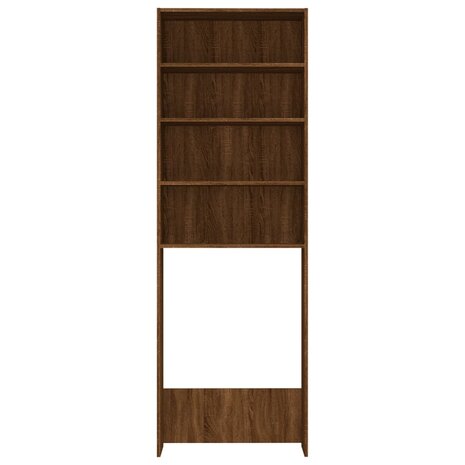 Wasmachinekast 64x24x190 cm bruin eikenkleur 6