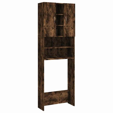 Wasmachinekast 64x25,5x190 cm gerookt eikenkleurig 2