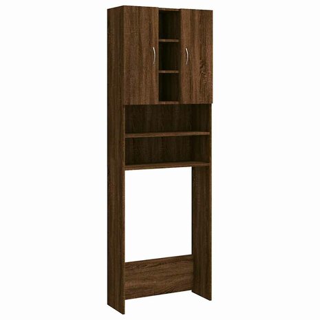 Wasmachinekast 64x25,5x190 cm bruin eikenkleur 2