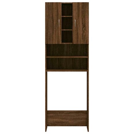 Wasmachinekast 64x25,5x190 cm bruin eikenkleur 6