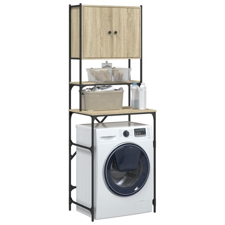 Wasmachinekast 68x48,5x194 cm sonoma eikenkleurig 5