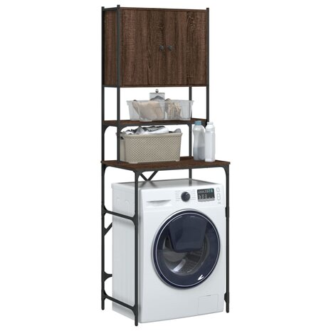 Wasmachinekast 68x48,5x194 cm bruin eikenkleur 5