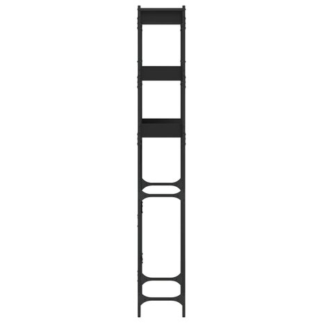 Wasmachinekast 67x25x163 cm bewerkt hout zwart 7