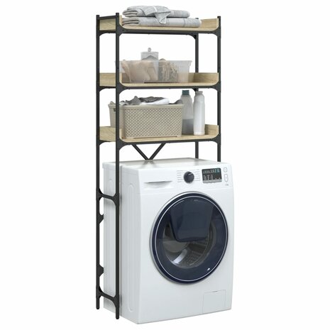 Wasmachinekast 67x25x163 cm bewerkt hout sonoma eikenkleurig 5