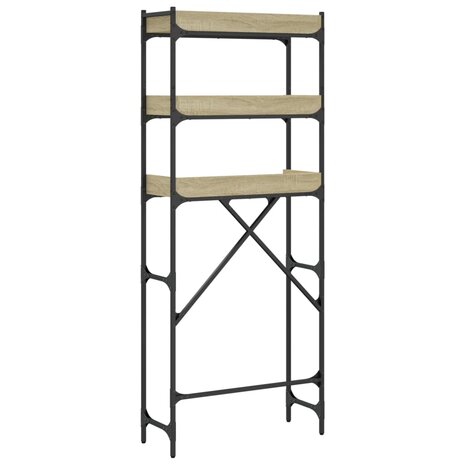 Wasmachinekast 67x25x163 cm bewerkt hout sonoma eikenkleurig 8
