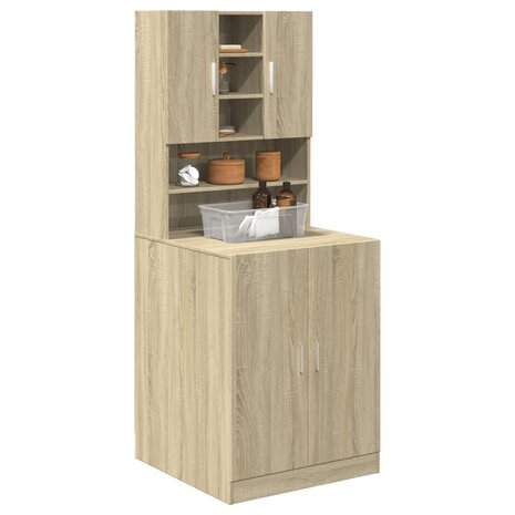 Wasmachinekast 70,5x24x90 cm sonoma eikenkleurig 4