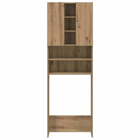Wasmachinekast 64x25,5x190 cm artisanaal eikenkleur 6