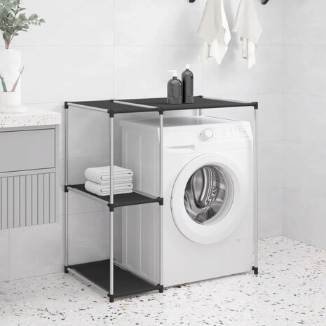 Opbergrek voor boven wasmachine 87x55x90,5 cm ijzer zwart  1