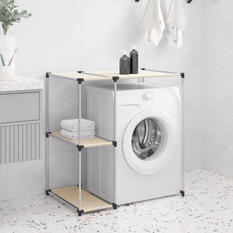 Opbergrek voor boven wasmachine 87x55x90,5cm ijzer crèmekleurig 1