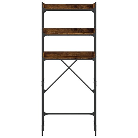 Wasmachinerek 67x25x163 cm bewerkt hout gerookt eikenkleurig 6