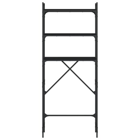 Wasmachinerek 67x25x163 cm bewerkt hout zwart 6