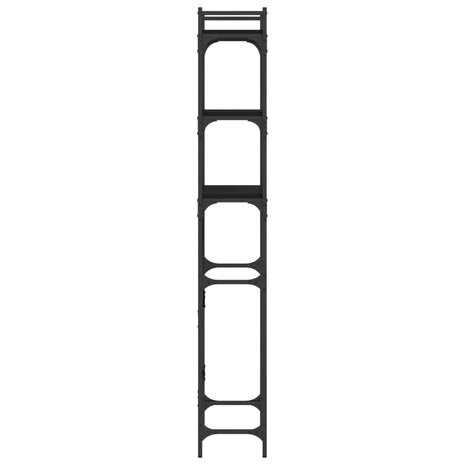 Wasmachinerek 67x25x163 cm bewerkt hout zwart 7