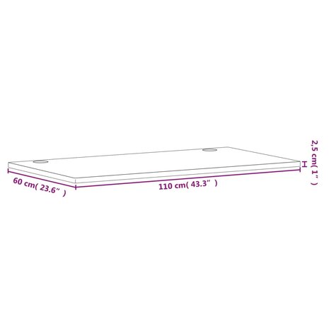 Bureaublad 110x60x2,5 cm massief beukenhout 7
