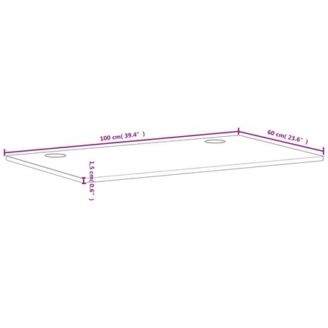 Bureaublad 100x60x1,5 cm massief beukenhout 7