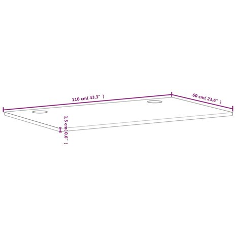 Bureaublad 110x60x1,5 cm massief beukenhout 7