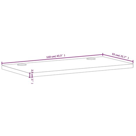 Bureaublad 110x55x2,5 cm massief beukenhout 7