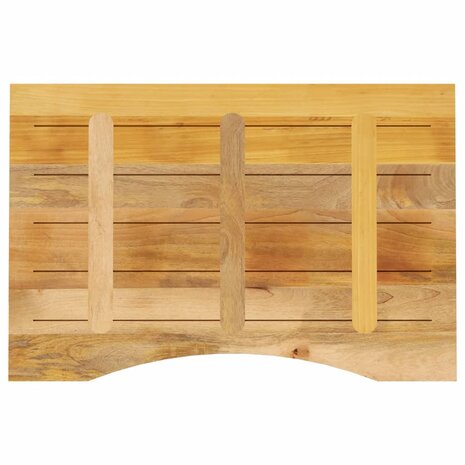 Bureaublad met ronding 90x60x2,5 cm massief ruw mangohout 5
